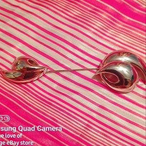 Designer Pin by Kuni Matsumoto for Trifari rhodium plated brooch